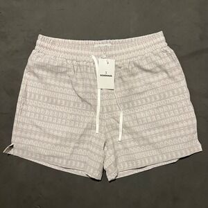 Squidhaus Shorts Mens Large Gray All Over Print Workout Elastic Drawstring Adult